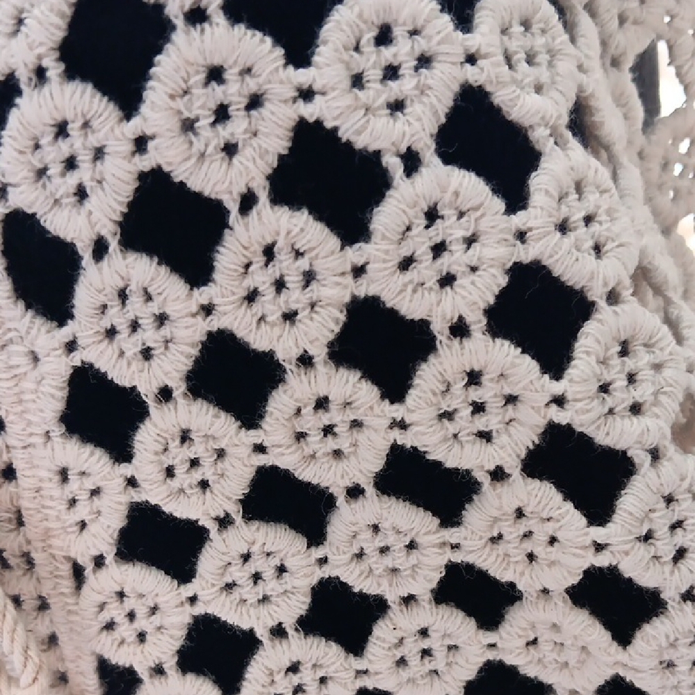Cream Crochet Cover Up Laced Tie Top - Picture 7 of 7
